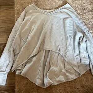 Free people v-neck waffle knit sweater